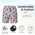 thumbnail image 4 of Kdxio Strawberries Print Men's Swim Trunks with Compression Liner 7 Inch Inseam Quick Dry Swim Shorts, 4 of 7