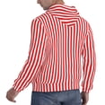 thumbnail image 6 of Haiem Red And White Stripes Patterned Men's Hoodie with Kangaroo Pocket - Ideal Pullover Sweatshirt for Daily Wear, Travel, and Home-Medium, 6 of 7