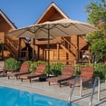 thumbnail image 4 of Aoodor 15 ft. Double Sided Patio Umbrella with Base Stand - Brown, 4 of 9