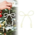thumbnail image 2 of Pearl Bow Christmas Ornament, White Bowknot Tree Topper Hanging Decoration for Christmas Tree, Wedding, , Home Decor, A, Bow, 2 of 4
