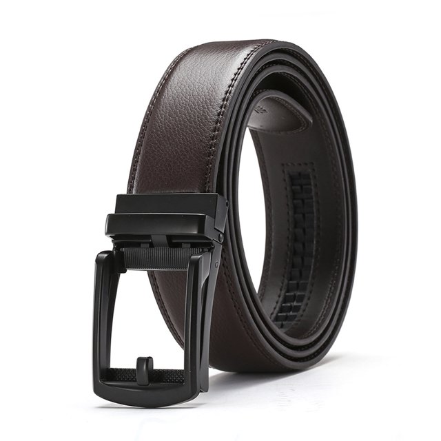 CSChome Ceinture Homme avec Boucle Automatique Ceinture Homme en Faux Cuir Boucle Micro Automatique Ceinture à Cliquet Accessoires de Mode Résistants aux Rayures