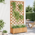 thumbnail image 1 of vidaXL Planter with Trellis Brown Solid Wood Fir, 1 of 5