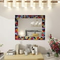 thumbnail image 5 of DecorShore 30x24" Rectangular Shape Iron Frame wall Mirror with Glass Mosaic Tiles- Multi, 5 of 10