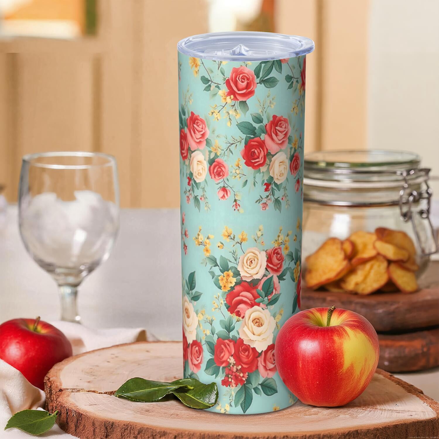 Flower Floral Print Pattern Insulated Lunch Bag for Women and Men, Large Portable Soft Cooler Tote, Thermal Food Storage Bag with Pearl Cotton, 8.66L, 8.75"x5.75"x9.5"