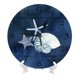 thumbnail image 2 of Reloj de pared con diseño de estrella de mar, nautilus, conchas marinas, acuarela, playa, azul, silencioso, de 10 pulgadas, estilo rústico retro, decorativo para sala de estar, cocina, hogar, baño y, 2 of 7