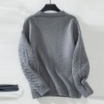 thumbnail image 4 of Kaemgyyd Sweaters for Women Crew Neck Cable Knit Long Sleeve Casual Pullover Solid Oversized Lightweight Tops Fall, 4 of 4