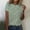 Green, variant on Ikevan Women Casual Short Sleeve Printing Pleated Round-Neck Loose T-Shirt Blouse Tops