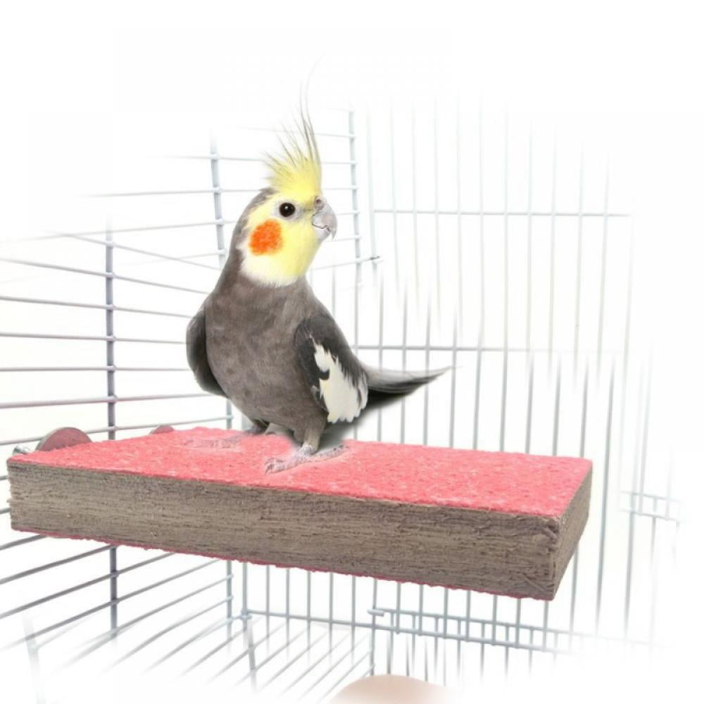 Wooden Parrot Bird Cage Perches Stand Platform Pet Parakeet Budgie Rat Pet Toys& 