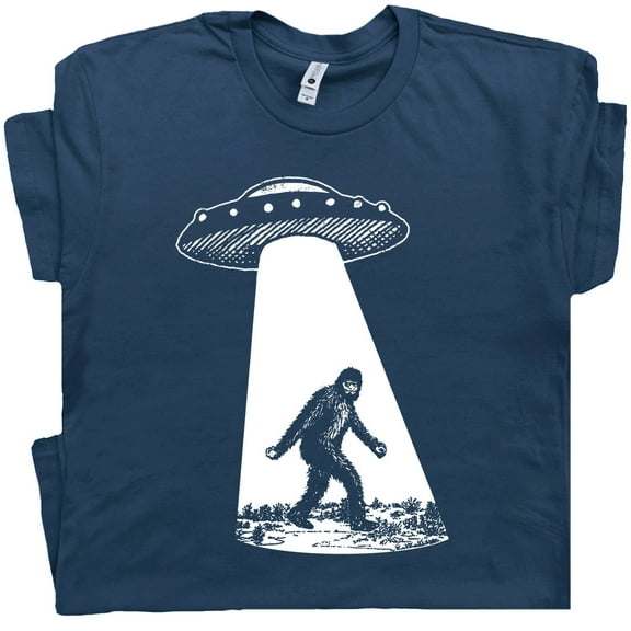 Funny Bigfoot T Shirt UFO Abduction Shirts For Men Women Cool Cryptozoology Sasquatch Yeti Graphic Tee Vintage Big Foot Alien Cryptid