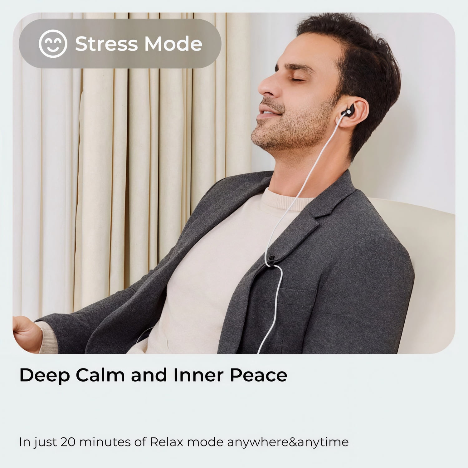 ZenoWell Vita Vagus Nerve Stimulator, Better Sleep, Stress Relief, Relax, 3 Modes, Black