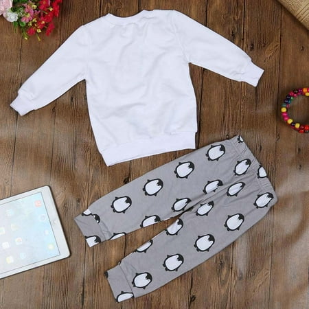

EHTMSAK Infant Baby Toddler Children Girl Boy T Shirts and Pants Set Outfits Cartoon Animal Long Sleeve Clothing Set Gray 6M-2Y 70