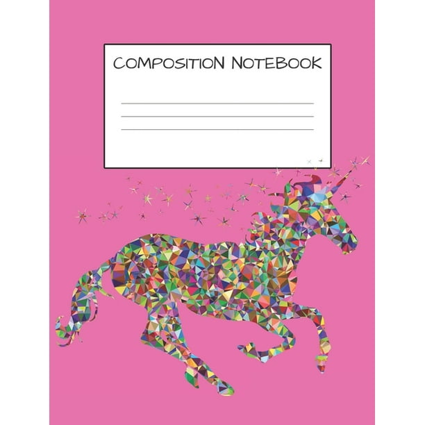 Composition Notebook Cute Mosaic Multicolored Unicorn Girls Elementary