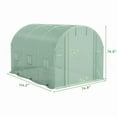 thumbnail image 3 of Homall 10 x 6.5 ft Patio Greenhouse with Zippered Door & 6 Roll-up Windows, Outdoor Walk-in Tunnel Greenhouse with Galvanized Frame & Waterproof  Green, 3 of 7