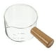 thumbnail image 1 of Jarra de crema de vidrio con mango de madera, taza medidora para espumar leche de espresso y más, mini jarra de leche transparente con pico para cafeterías en casa, oficina, 1 of 8