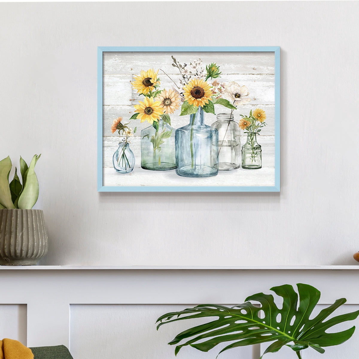 Sunflower Extravaganza by Carol Robinson - Restickable Framed Giclée Print