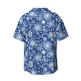 thumbnail image 2 of Haiem whiet Snowflake blue background Men's Casual Shirts Short Sleeve Button Down Shirts Fashion Textured Summer Beach Shirt-Medium, 2 of 7