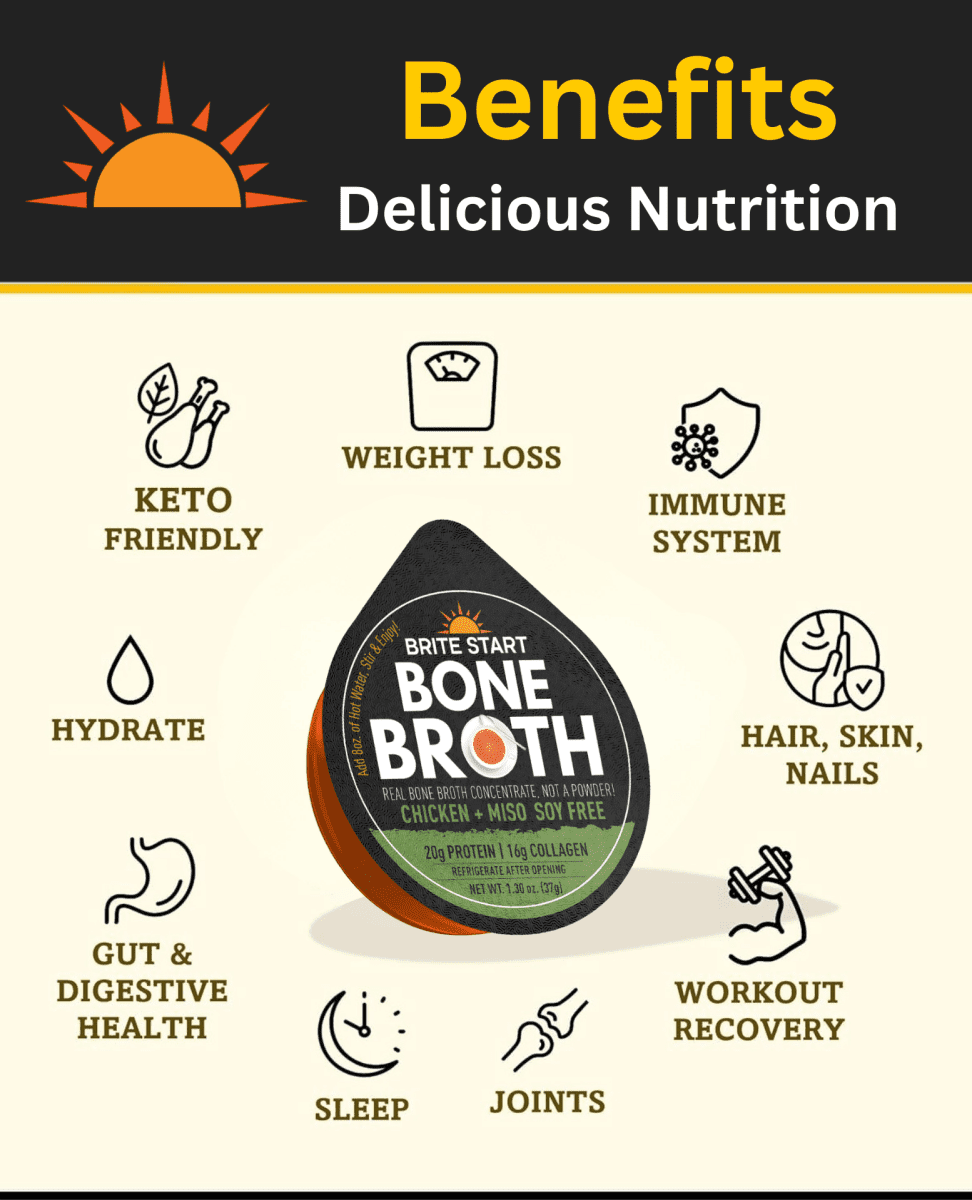 Brite Start Chicken Miso Bone Broth Shelf-Stable 12 Pack
