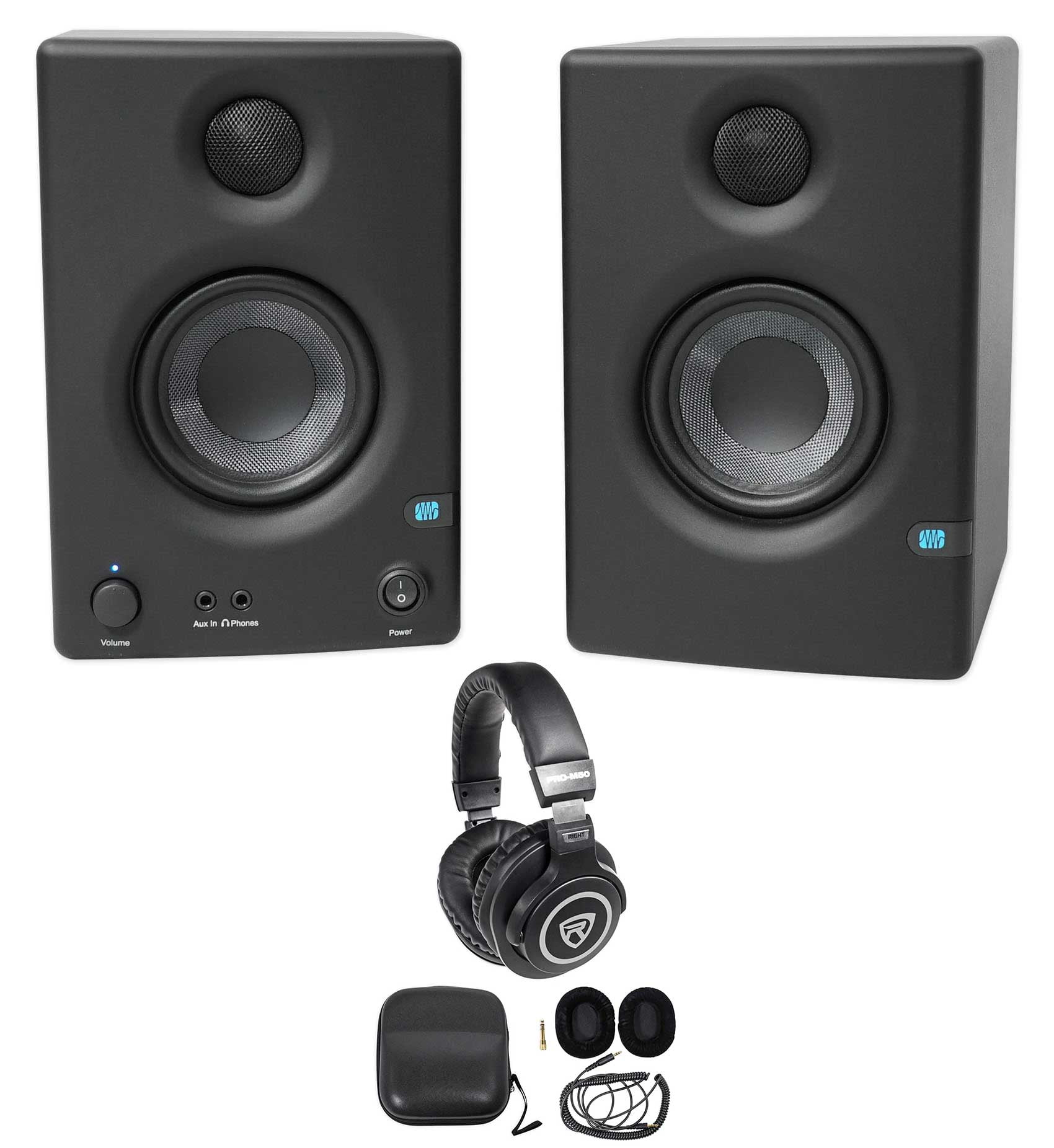 Pair Presonus Eris E3.5 3.5" Powered Studio Monitor Speakers+Studio