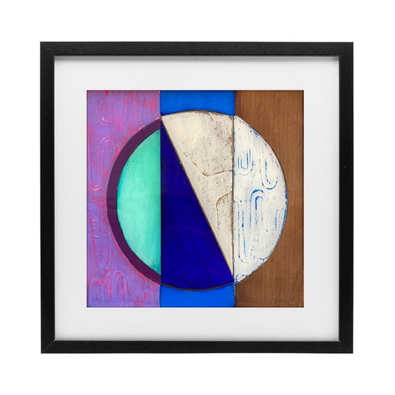 Stupell Industries Modern Structured Blue & Purple Circle Black Framed Print Under Glass, 13 x 13, by Matthew Finger