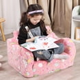 thumbnail image 2 of Sofá para niños pequeños MOMCAYWEX Unicorn que brilla en la oscuridad con almohada, 2 of 6