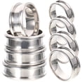 thumbnail image 1 of 8 piezas anillo en blanco ranurado anillo de dedo liso con acero inoxidable joyas de anillo de dedos, 1 of 6