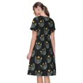 thumbnail image 2 of Bixox Robe d'Été à Manches Courtes pour Femmes Robe Ample Longueur Genou avec Poches-Faces du Chat, 2 of 7