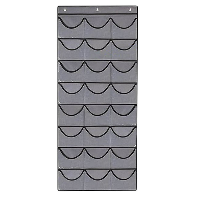 Renjiang Organizer for Baseball Caps, 24 Pocket Over The Door Hat Organizer Holder Hanger, Clear Deep Pockets Visible , Baseball Hat Rack for Wall Door with 3 Hooks