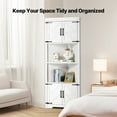 thumbnail image 4 of 68" Freestanding White Corner Storage Cabinet – 4 Wooden Doors, Adjustable Shelves, Versatile Home Decor, 4 of 11
