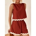 thumbnail image 6 of Womens 2 Piece Beach Vacation Cropped Tank Top High Waist Shorts Set, 6 of 18