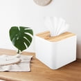 thumbnail image 3 of Square Tissue Box with Wooden Lid Household Removable Mini, 3 of 8