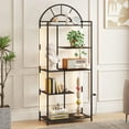 thumbnail image 4 of Lifewit Arched Geometric Led Display Shelf with Adjustable Color Temperature, Brightness Control, Etagere Bookshelf with Metal Frame and Wood Shelf for Living room, Bedroom, Curio Cabinet, Black, 4 of 9