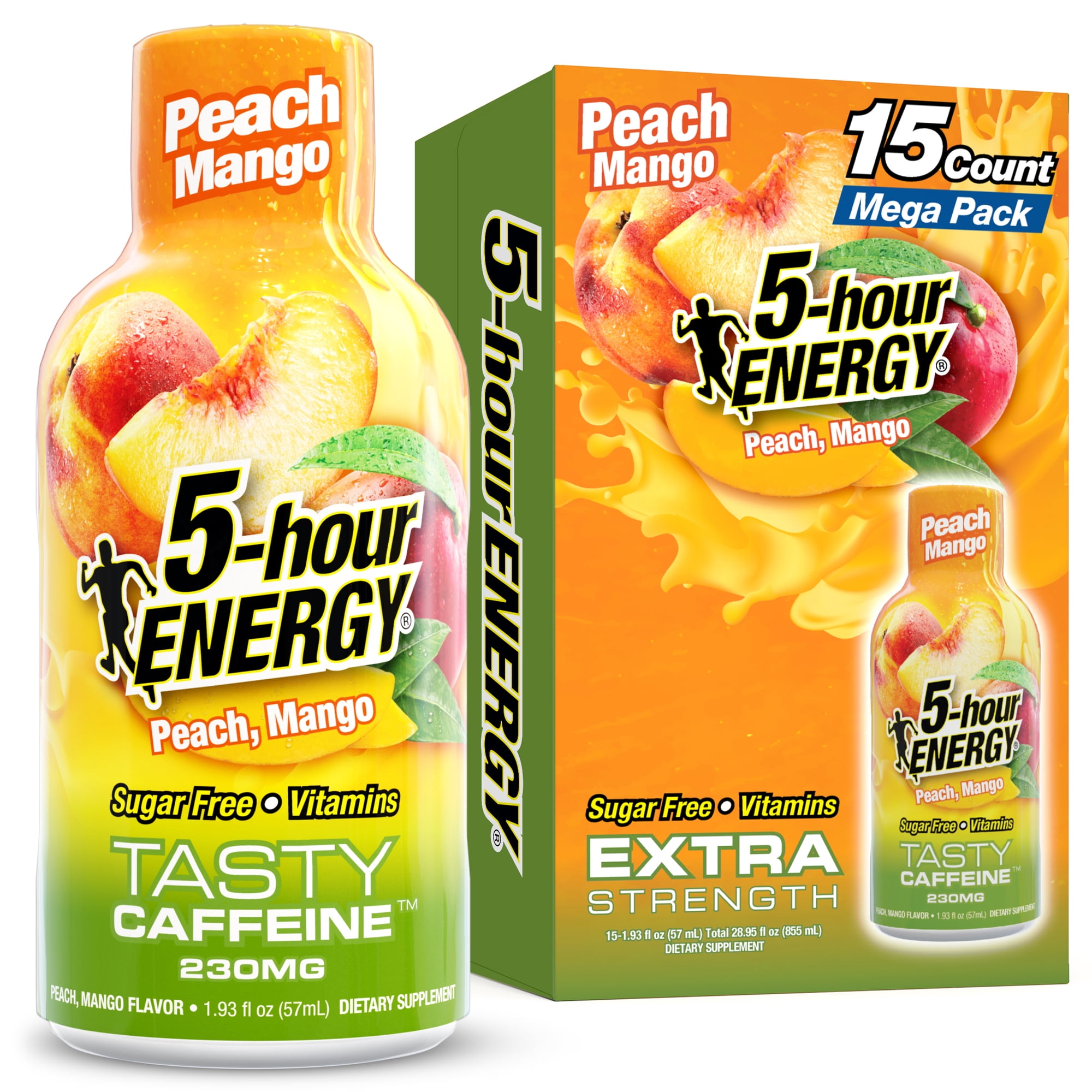 5-hour ENERGY Shot, Extra Strength Peach Mango Flavor, 15 Count