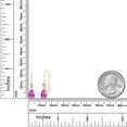 thumbnail image 6 of Gem Stone King 14K Yellow Gold Pink Created Sapphire and Lab Grown Diamond Earrings for Women | 2.09 Cttw | Gemstone September Birthstone | Pear Shape 8X5MM, 6 of 6