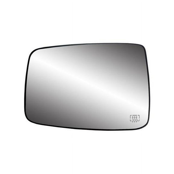 33244 - Fit System Driver Side Heated Mirror Glass w/ backing plate, Dodge Ram Pick-Up 1500 09-18, Ram Pick-Up 2500, 3500 10-18, 6 3/ 8" x 9" x 10" (w/ o towing pkg, w/ o auto dimming)