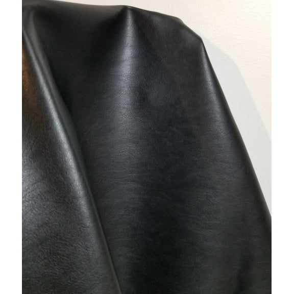 Black Soft Tumbled Faux {Peta- Approved Vegan} Leather by The Yard Synthetic Pleather 0.9 mm Optima 1 Yard 52 inch Wide x 36 inch Long Soft Smooth Vinyl Upholstery (Black Softy)