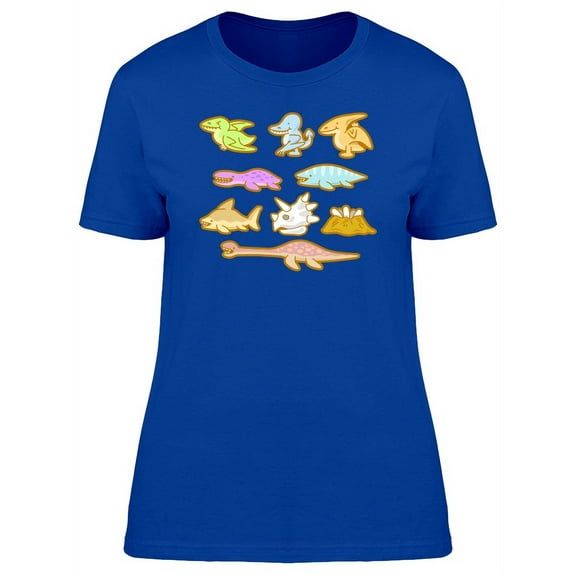 Set Of Cute Dinosaurs T-Shirt Women -Image by Shutterstock, Female Large