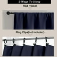 thumbnail image 5 of Patin Navy Blue Blackout Kitchen Curtains 36 Inch Length 2 Pcs, Rod Pocket Room Darkening Thermal Insulated Cafe Curtains, Modern Farmhouse Decor Drapes for Bathroom, Each Panel 40" W x 36" L, 5 of 9