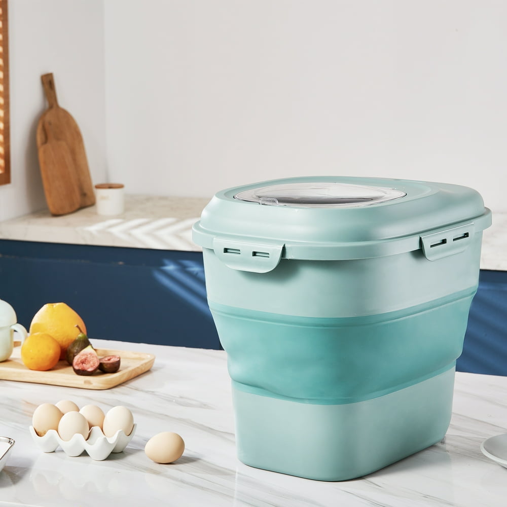 CHOK Collapsible Dog Food Storage Transparent Lid Container 50 lbs Pet Food Storage Airtight Walmart