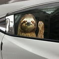 thumbnail image 3 of Car Window Sticker Person Size Passenger Side Right Sloth Waving Funny Universal, 3 of 9