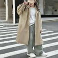 thumbnail image 4 of ATOGUTA Girl's Trench Coat Zipper Classic Jacket Spring Fall Outwear Dress Coats With Pockets Size 5T-14 Khaki, 4 of 6