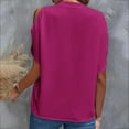 thumbnail image 3 of ZyeKqe Women Tops Dressy Casual Cold Shoulder V Neck Chiffon Blouses Business Work Shirts Top, 3 of 3