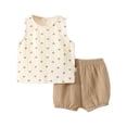 thumbnail image 5 of Infant Girls Two Piece Outfits Full Print Sleeveless Vest with Shorts Clothing Set Size 6-9 Months, 5 of 5