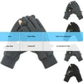 thumbnail image 3 of QSAWXQZ Men's Fleece Convertible Gloves Fingerless Flip Top Solid Gloves for Outdoor Black-1 Free Size, 3 of 5