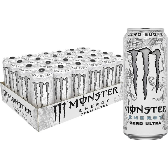 Monster Energy Zero Ultra, Sugar Free Energy Drink, 16 Ounce, Pack of 24