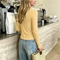 thumbnail image 6 of hoksml Girls Modal Cotton Blend Long Sleeve T-Shirt, Crew Neck Ribbed Knit Tee, Casual Basic Tees Shirt for Back to School, 6 of 9