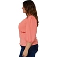thumbnail image 2 of Blusa de escote cruzado talla extra, modelo 0115 (Salmón) salmon 42 Roman Fashion Blusa extra 0115, 2 of 6