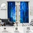 thumbnail image 3 of Blue Galaxy Window Curtain Space Boys Kids Celestial Universe Teen Trippy Fantasy Cloud Star Sky Black Girl Planet Living Room Bedroom Window Drapes Treatment Fabric 1 Pair, 52" W x 63" L, Cute, 3 of 6