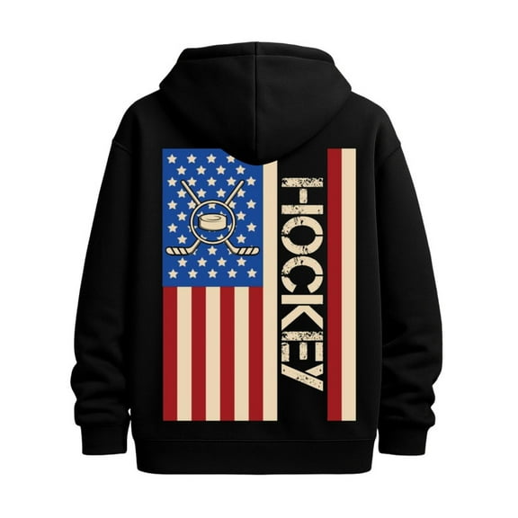 Hockey USA Flag sweatshirt hockey men machine washable black Sporty Athletic Hoodie For Fall & Winter comfortable unforgettable funny Original Unisex Shirt Printed tshirts