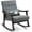 Dark Gray, variant on AVAWING Rocking Chair Nursery, Upholstered Boucle Glider Rocker with 2-Point Massage Lumbar Pillow and Solid Wood Legs, Extra Small for Bedroom and Living Room, White