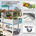 thumbnail image 3 of Uforic Mobile Raised Garden Bed 42.5x17.3x35.4 in, Elevated Plastic Planter Box with Drain Plug, Storage Shelf & Wheels, Sliver, 3 of 5
